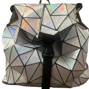Iridescent Holographic Geometric Backpack. NWT